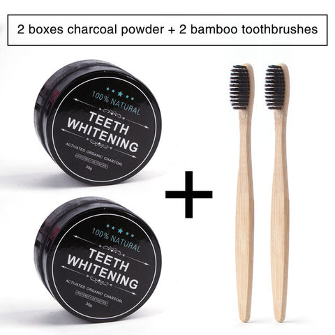 2 Pack Tooth Whitening Set Bamboo Dental